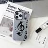 INS Trendy Musical Notes Phone Case For iPhone 17 16 15 14 13 12 11 Pro Max Plus Mini Case Clear Jelly Shockproof Soft Cover