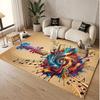 Alfombra de Terciopelo de Cristal Suave con Tema General de Música, Impresión de Nombre y Texto Personalizados, Alfombra de Suelo Antideslizante para Dormitorio Sala de Estar