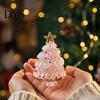 Glass Ornaments for Winter Decor Glazed Christmas Tree Figurine, Pulled Wire Desk Decor, Festive Table Centerpieces Holidays Mini Holiday Tabletop