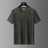 Kurzärmeliges Modisches Rundhals-EisSeiden-T-Shirt für Herren Sportlich Lässig Oberteile Herren Leicht Atmungsaktiv Fitness Große Größe Kurzärmelig