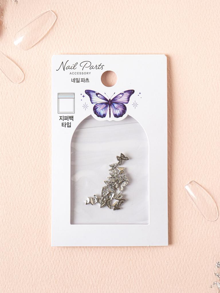 Silver Butterfly Nail Art Charms (15 Pcs Set)