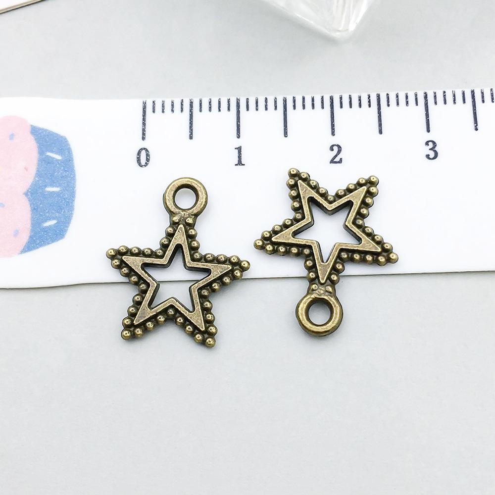 100-Piece Five-Color Alloy Sun, Moon, and Star Pendant Charms for DIY Jewelry