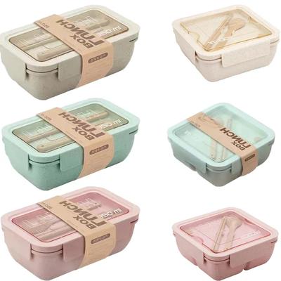 Portapranzo in Paglia di Grano Microonde Stoviglie Contenitore per Alimenti Tazza per Zuppa Portapranzo per Bambini Sano Senza BPA Contenitore Bento
