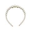 Handwoven Faux Pearl Headband & Bow Hair Clip Set for Brides