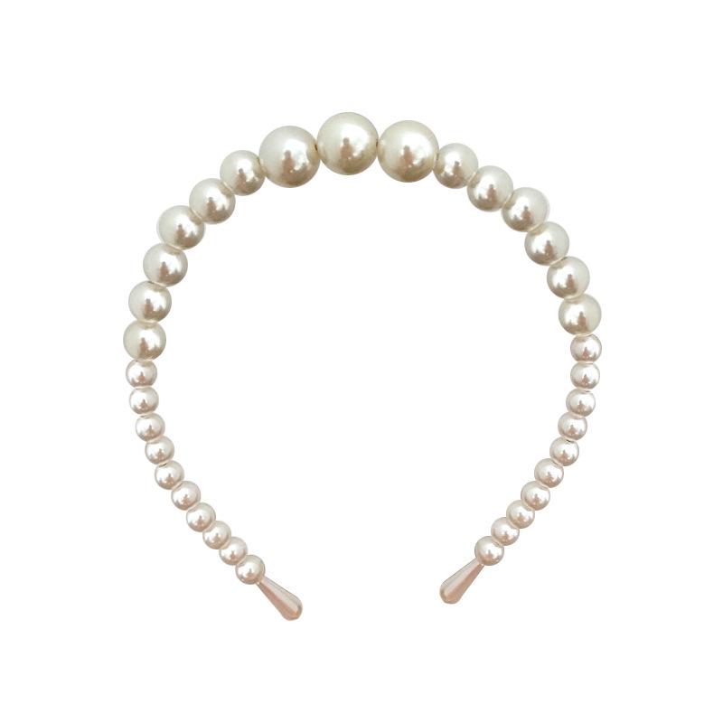 Handwoven Faux Pearl Headband & Bow Hair Clip Set for Brides