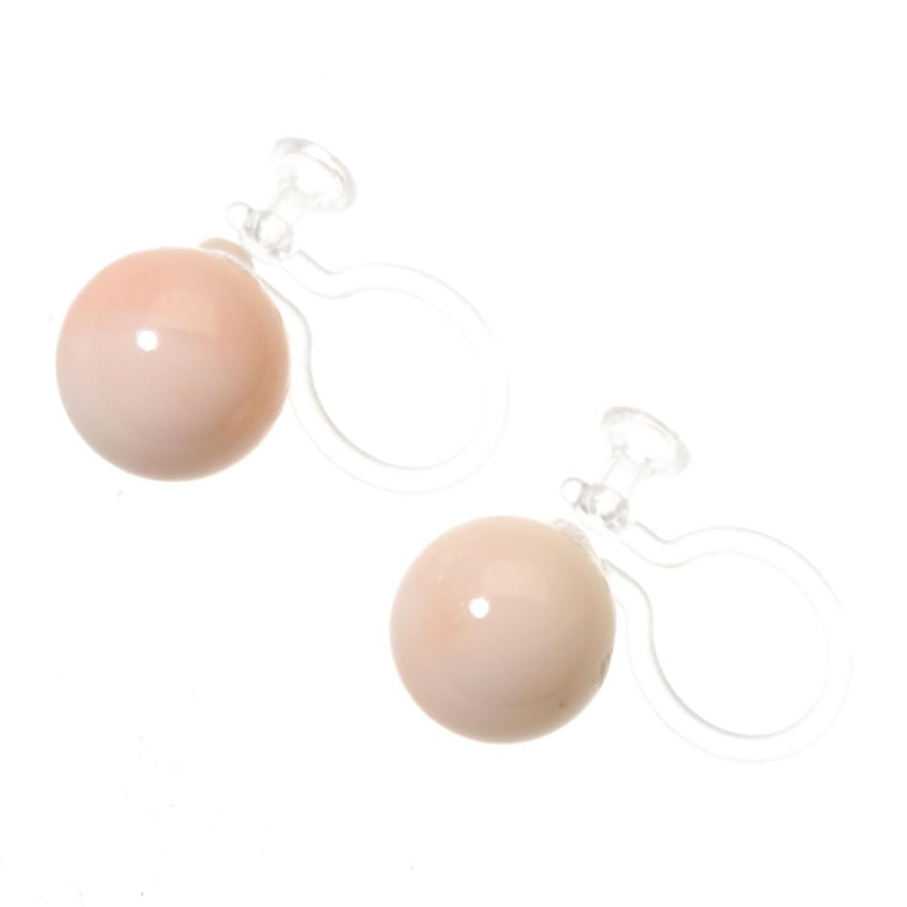 

Середні коралові нефарбовані сережки-кліпси, смола, рожевий