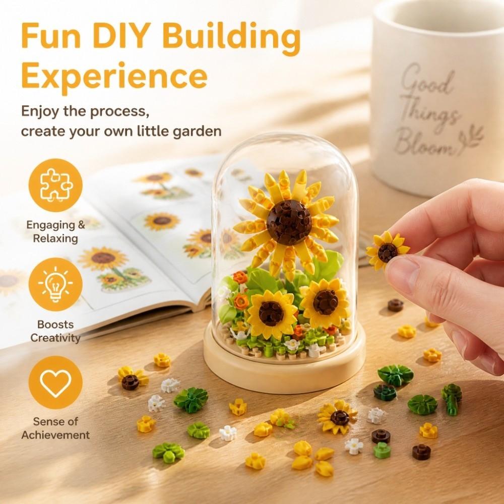 Potted Plant Building Blocks Model DIY Eternal Flower Bouquet Flower Bouquet Building Set Birthday