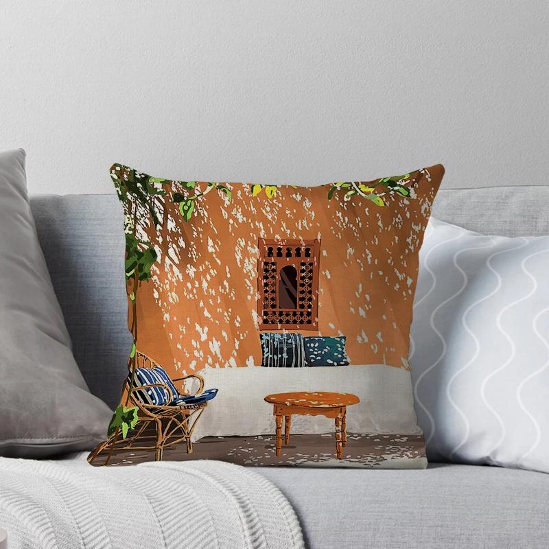 

Decorative Home Throw Pillows Case for Sofa Cushion Cover Nordic X Abstract Geometric Living Room 30x30cm бежевый