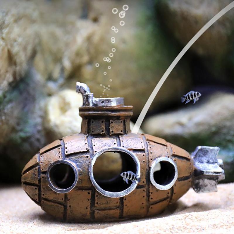 Scultura Sommergibile Ornamenti Sommergibile Rifugio per Pesci Grotta Accessori per Paesaggistica Per Acquario Vasca per Pesci Decorazioni per la Casa