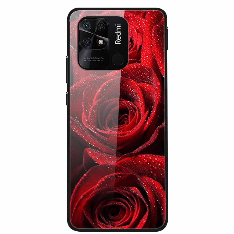For Redmi 10C Case Luxury Tempered Glass Back Cover Hard Case For Xiaomi Redmi 10C 10 C Capa Redmi10C Shockproof Funda Coque