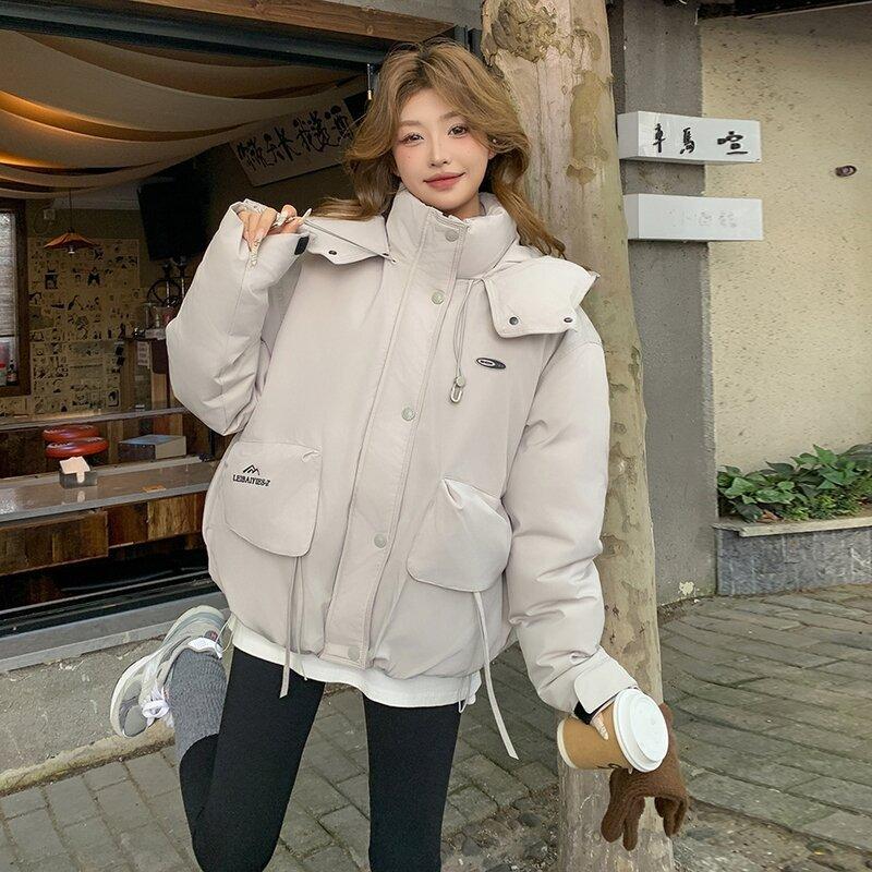 

Женская зимняя розовая свободная куртка-спецодежда с капюшоном XXL бежевый