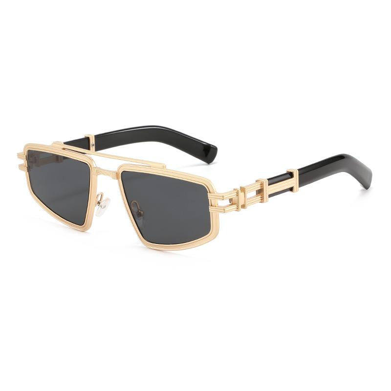

5651 Stylish Double Bridge Sunglasses for Men Women, Metal Retro Pilot Sun Glasses, Personalized Fashion Avaitor Shades 603404 as shown