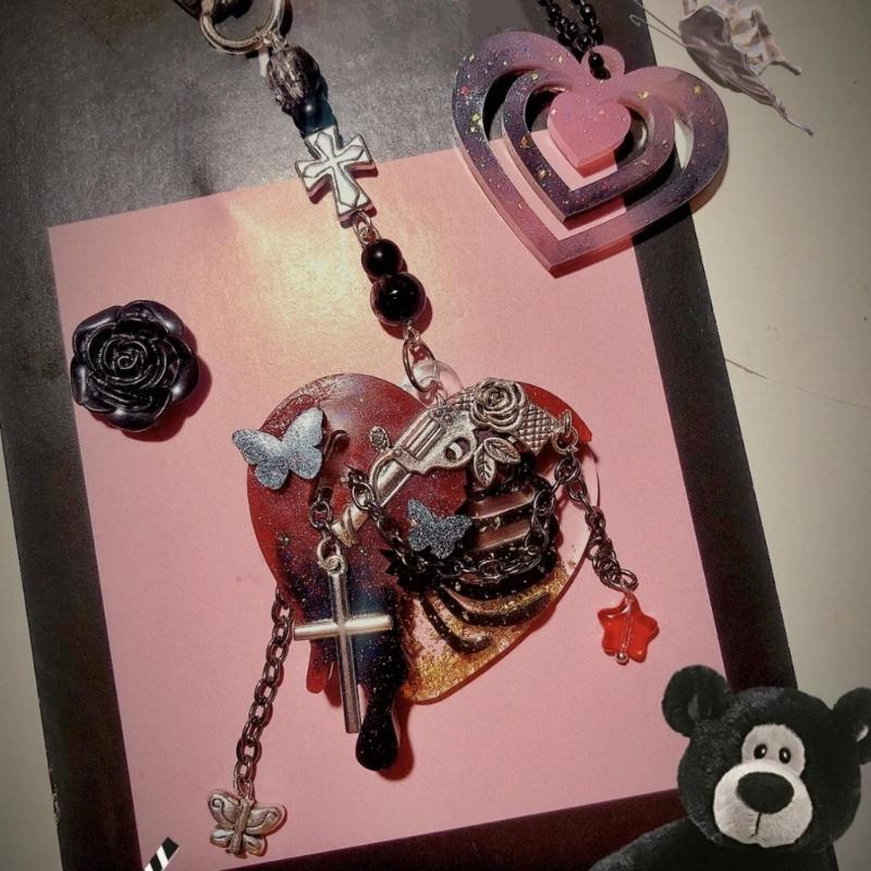 11-styles Love- Keychain Combination Ornament Mold Epoxy Resin Jewelry Mold Resin Casting Pendant Mold Suitable for Diy