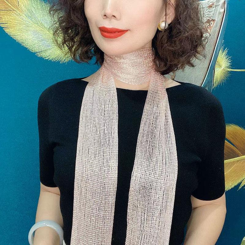 Four Seasons with Streamer Towel Temperament Fashionable Women Summer Scarf