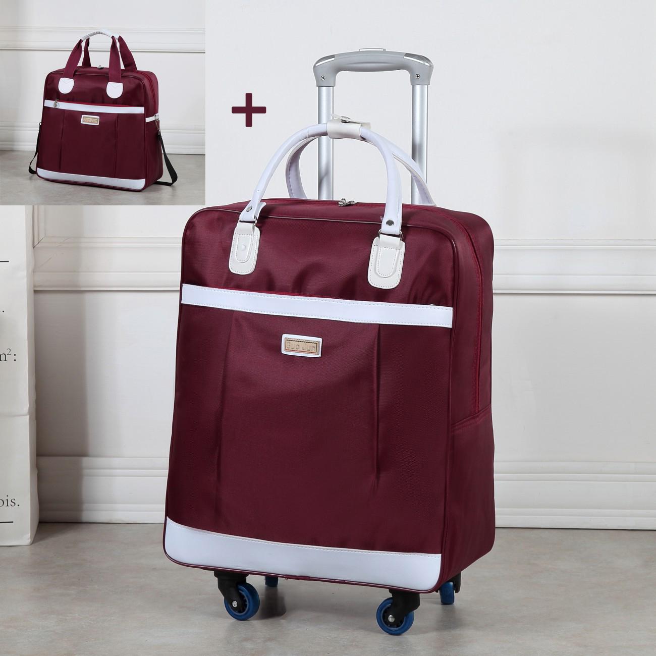 

Мужская и женская дорожная сумка на колесиках универсальная + дамская сумочка 2Pcs коричневый