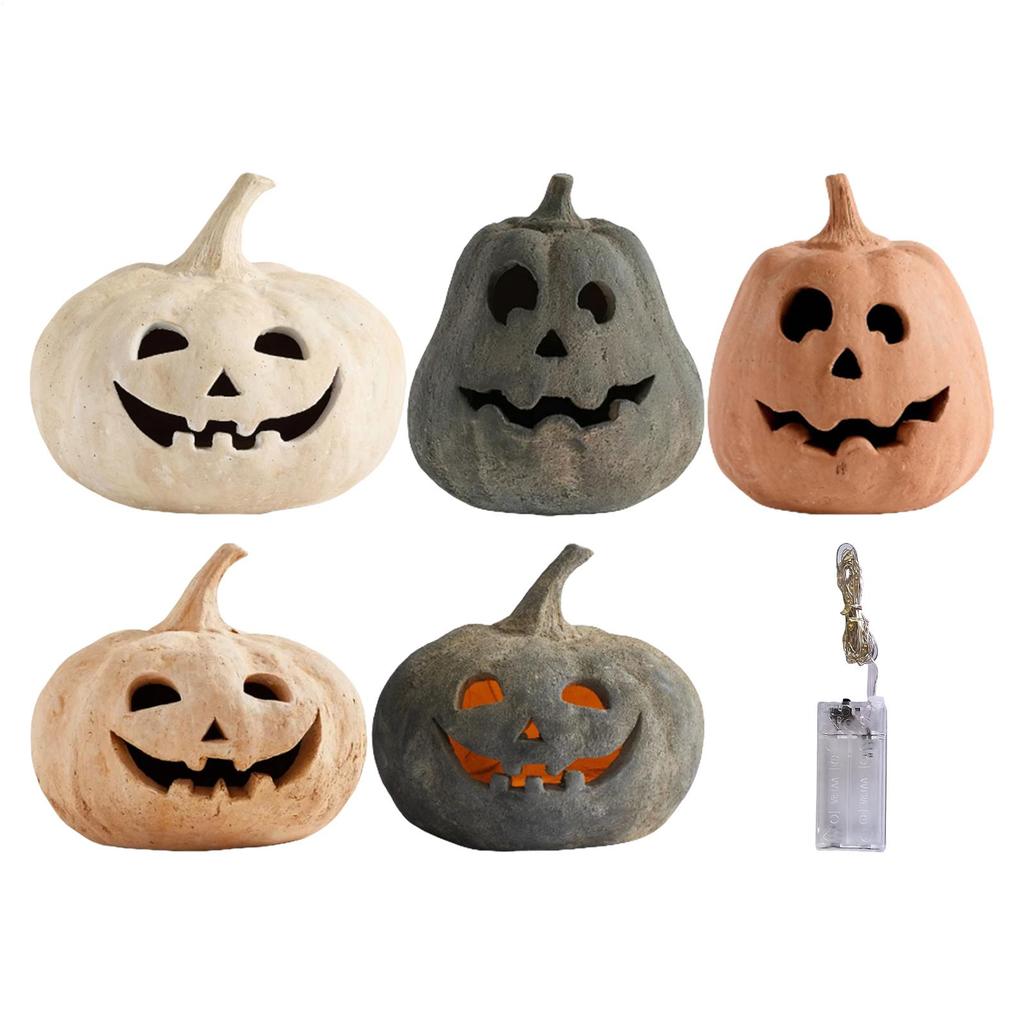 Halloween Pumpkin Lantern Light Up Pumpkin Decorations Halloween Decorations Home Props Party Supplies LED Lamps Tabletop Decor