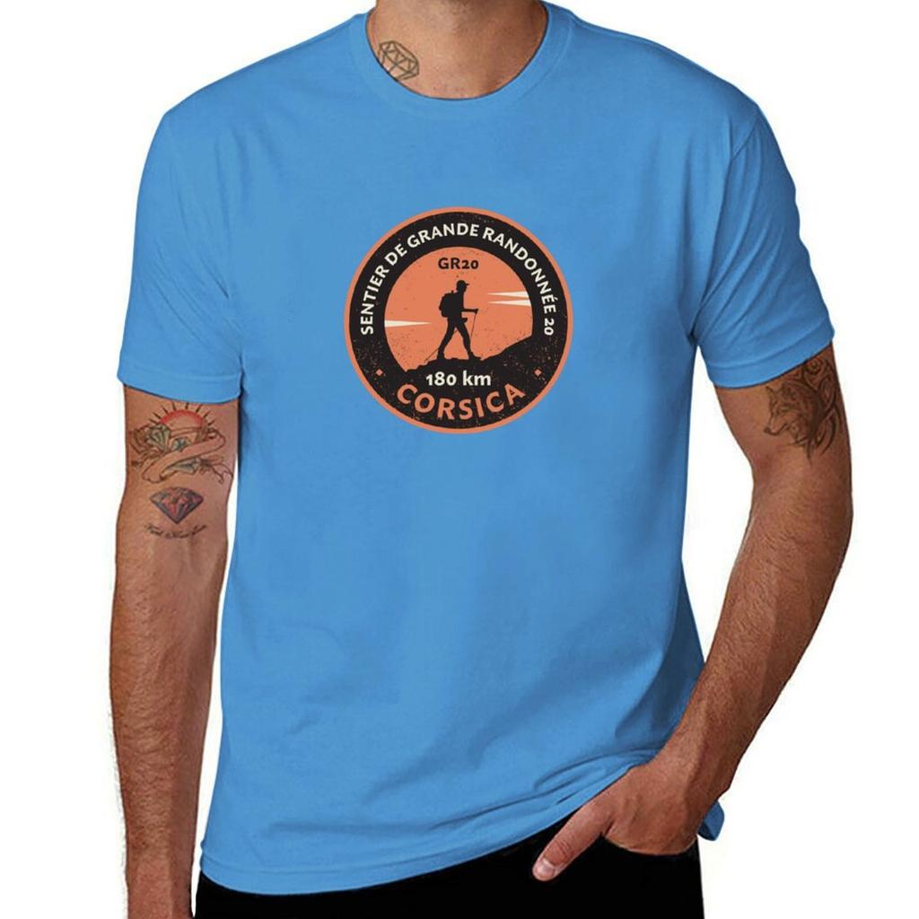 GR 20, Corsica T-Shirt Summer Tops Sublime Blacks Summer Clothes Mens T Shirt Graphic