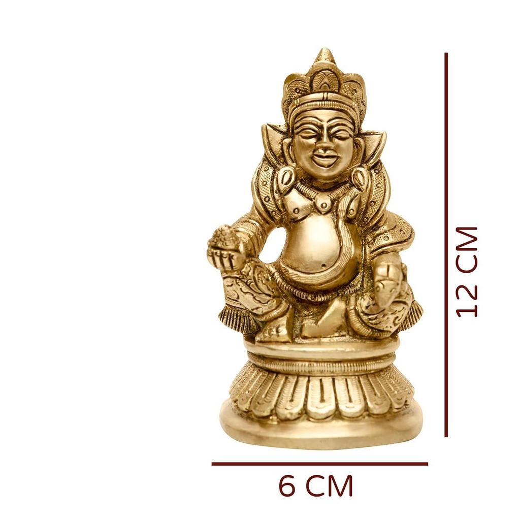 Kuber-Statue aus Messing | Höhe: ca. 12 cm. | Vastu-Figur für Zuhause und Büro | Zonale Platzierung - Norden |