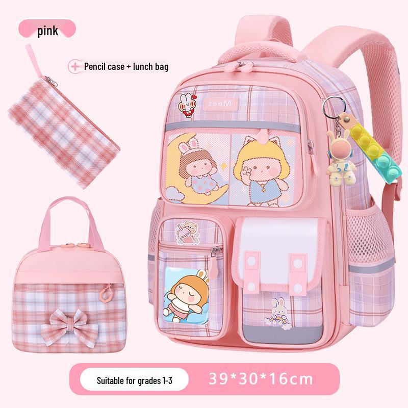 2025 Plaid Backpack: Large Capacity School Bag for Elementary to Junior High Students