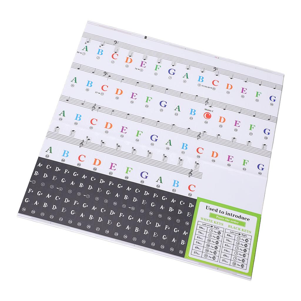 Etichete Autocolante Tastatură Pian Litere Note Mari Detașabile pentru 37 49 54 61 76 88 Taste