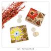 Box-shaped coin purse, slim wallet for women and men, compact, genuine leather, retro floral embossed design [NB], ivory
