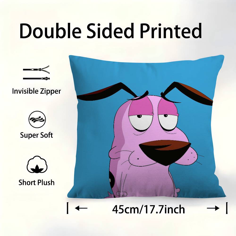 Courage The Cowardly Dog Pillow Cover For Bedroom Room And Living Room Sofa Decorative Cushion Cover