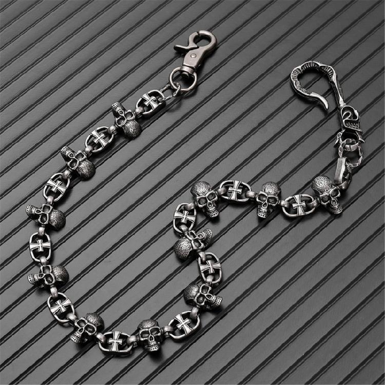 Catena da Cintura Teschio Gotico Accessorio Metallico Retrò Per Personalizzare Jeans Giubbotti Unico