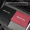 Car Suede Driver License Holder ID Card Bag Tire Valve Cap For Mercedes Benz AMG W204 W205 W203 W211 W212 W213 W201 W210 W124