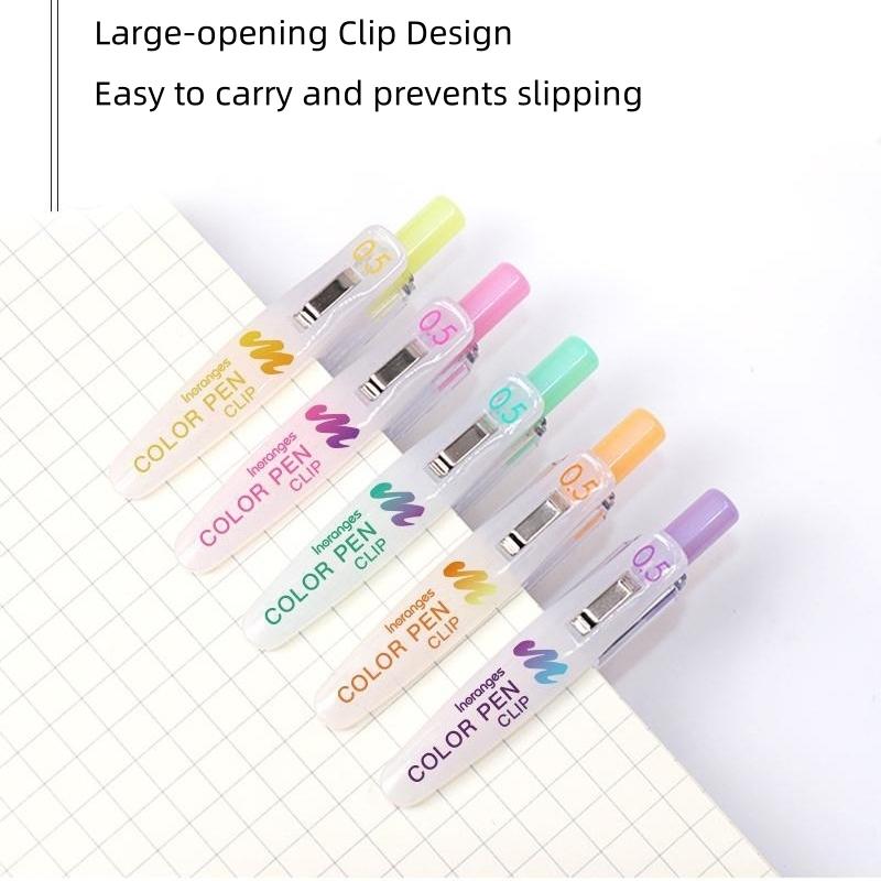 5pcs Rainbow Gradient Color Pens Set Gel Ink Vintage Marker Liner 0.5mm Ballpoint Stationery Gift