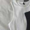 Retro AA Style Cotton High-Waist Slim Fit Sleeveless Crop Top for Women - Versatile Summer Wear