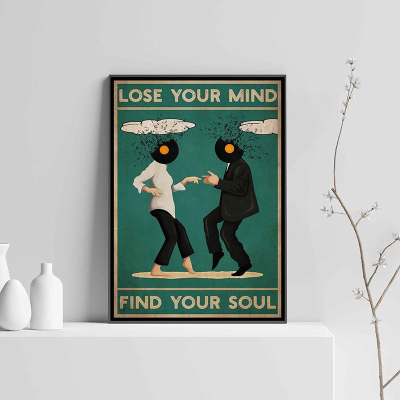 Lose Your Mind Find Your Soul Print Poster Vintage Posters Music-Inspired Wall Art Retro Poster Prints Living Room Bedroom Decor