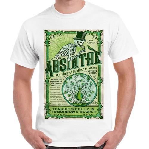 

Absinthe 1871 Recipe Psychedelic Alcohol Ecstasy Cool Retro T Shirt 515 2XL