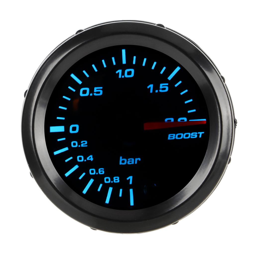 2in 52mm Turbo Boost Gauge with Sensor Pointer Type 7 Color LED Backlight Universal for Gasoline Modified Cars