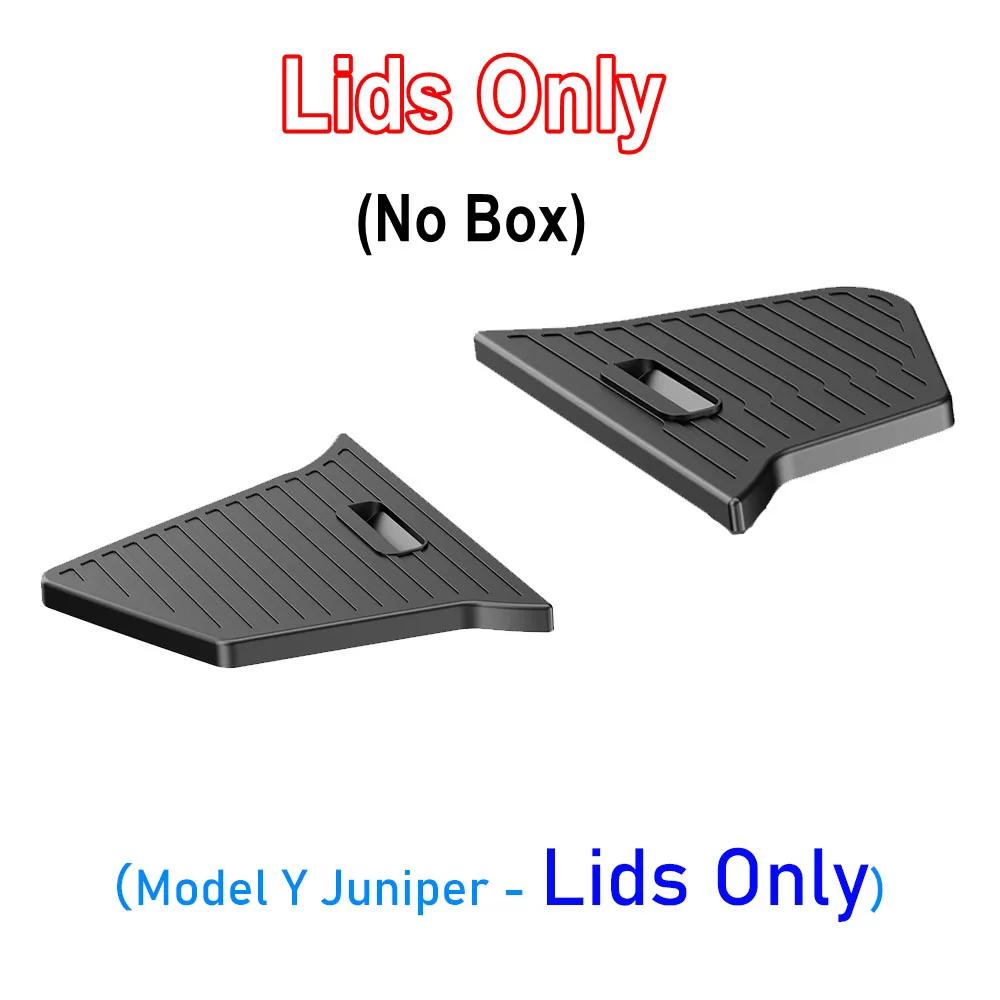 Trunk Side Storage Bins For Tesla Model Y Juniper 2025 Cargo Compartment Organizer Bucket TPE Box & Carpet Lids