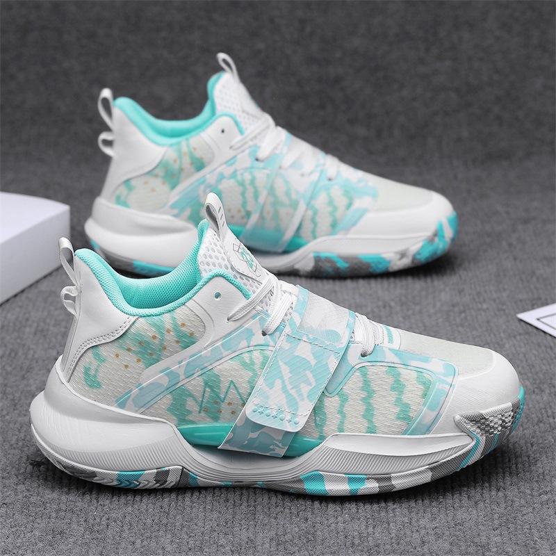 Basketball Shoes Men's Parent-child Velcro Chinese Trend Sports Shoes Women's White Casual Shoes Students Outdoor Boots
