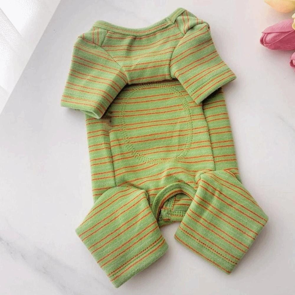 Comfortable Pet Bottoming Shirt Four-legged Dog Pajamas Dog Striped Jumpsuit  Belly Protective