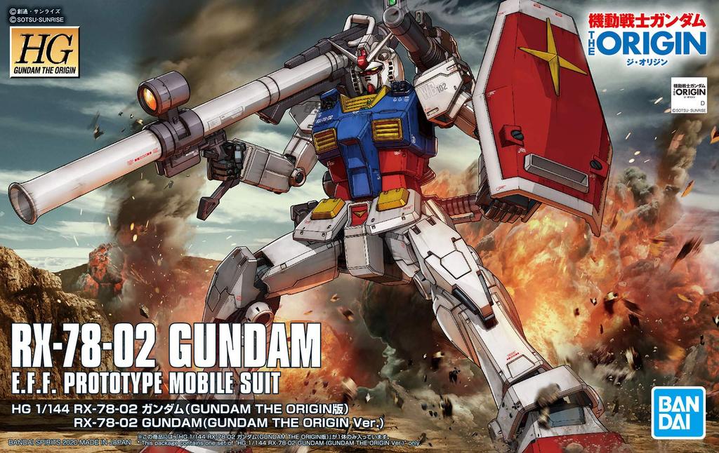 HG Mobile Suit Gundam THE ORIGIN Gundam Scale Plastic Model RX-78-02 1/144 Pre-colored