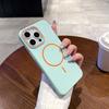Applicable to Apple 16Promax contrasting color thin circle magnetic mobile phone case iPhone15Pro dripping oil skin feeling tpu soft case