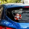 Santa Waving Hand Decal,3D Self-Adhesive Vinyl Sticker for Christmas, Polyvinyl Chloride Car & Window Cling, Suitable for Glass, Metal, Ceramic