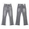Trendy Wijde Jeans, Gewassen, Slijtageplekken, Patchwork, Unisex Stijl