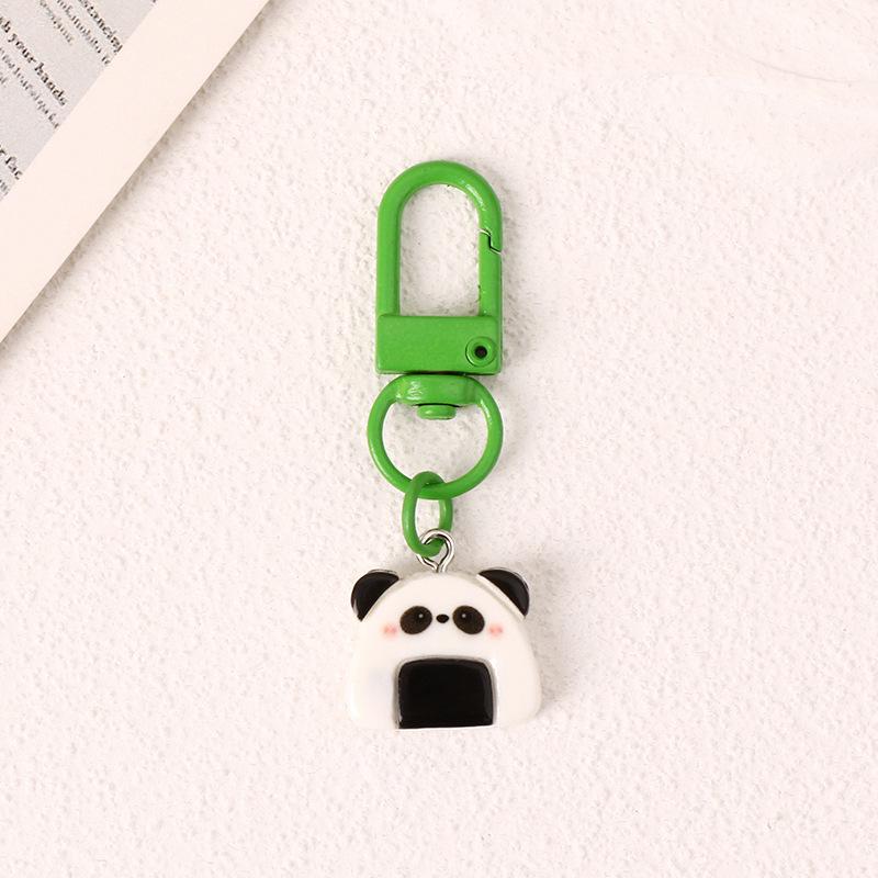 Cute Cartoon Panda Resin Keychain Pendant - Fresh Metal Backpack Ornament Accessories
