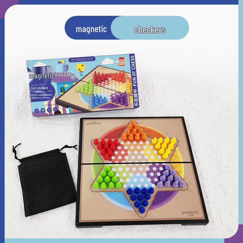 

Магнитные шашки Пан Дуодуо: Детская развивающая игрушка для взаимодействия родителей и детей и тренировки пространственной логики с Гомоку Хопперами.