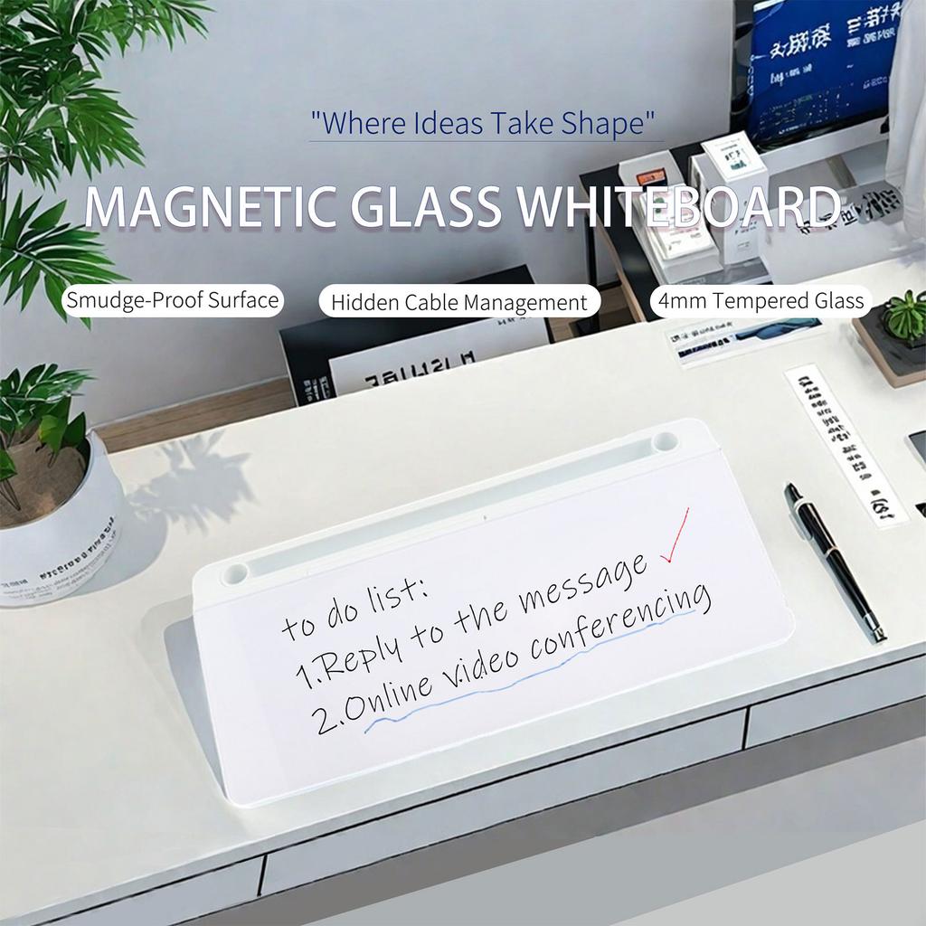 Practical Desktop Whiteboard Set With Appealing Front And Cleaning Cloth Good For Reminders Tasks And sketches