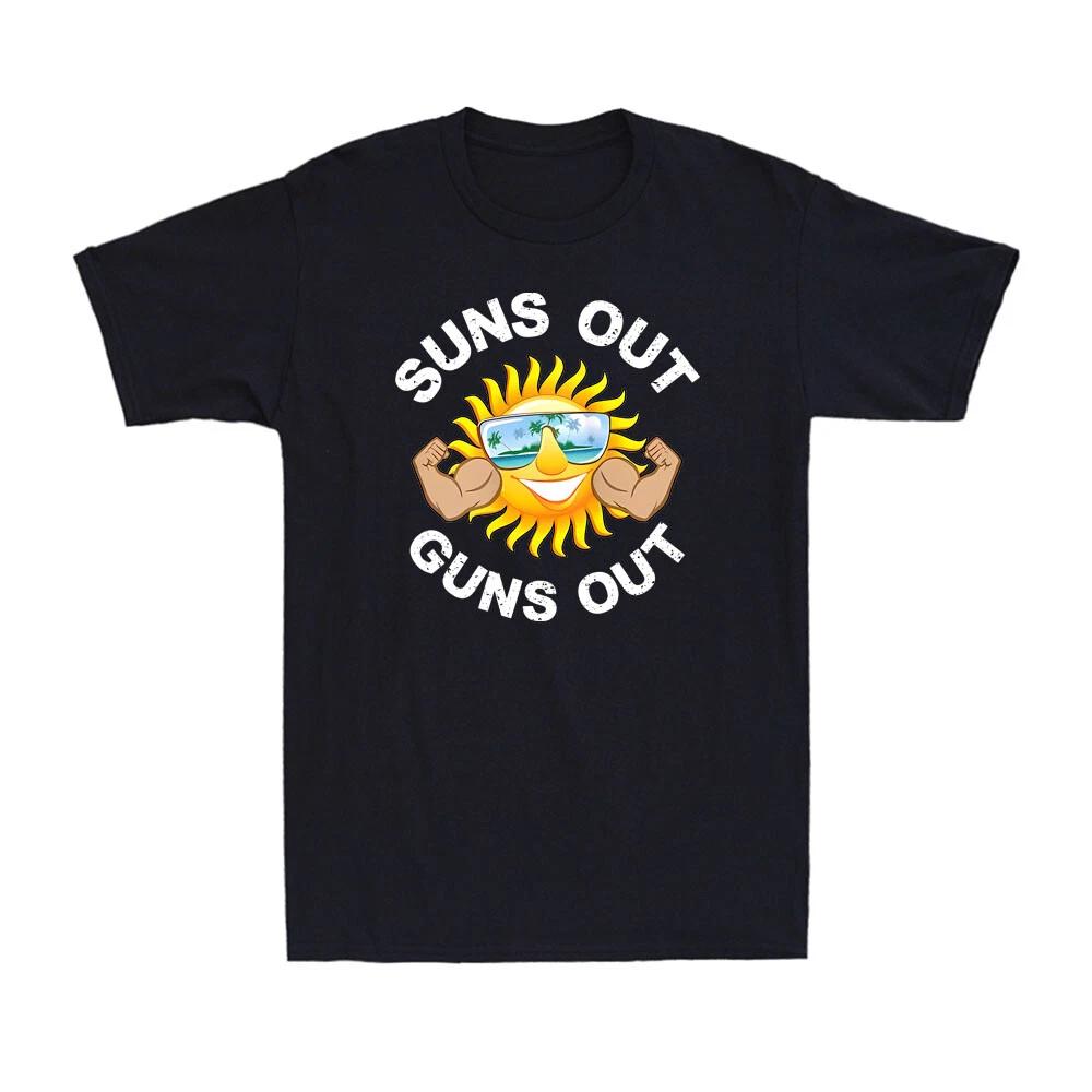 Suns Out Guns Out Beach Summer Funny Gym Workout Sun Muscle Men s T-Shirt XXXL