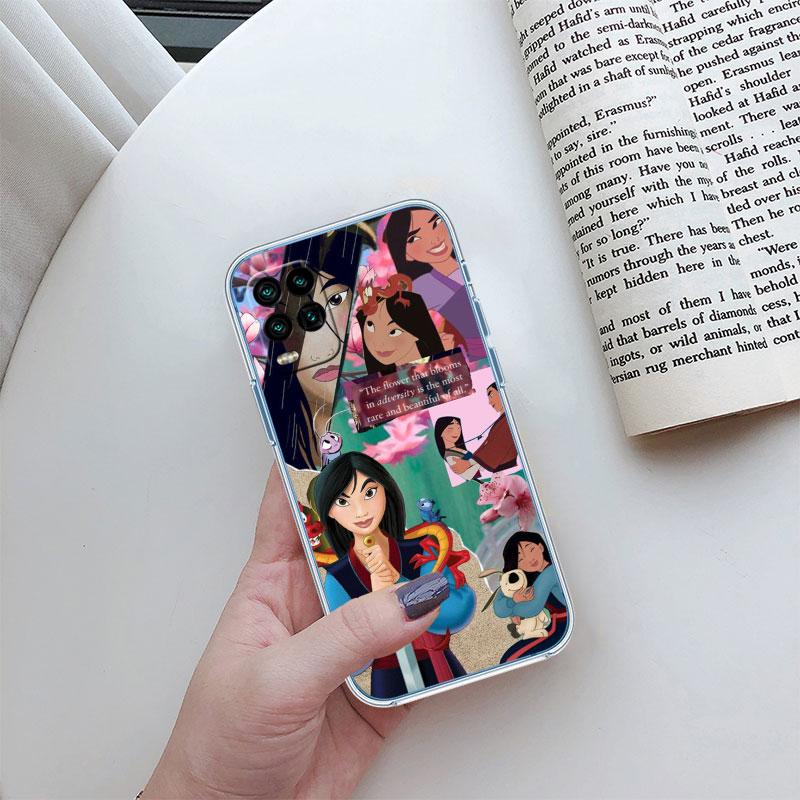 Princess Mulan Transparent Phone Case for Motorola Moto Edge 20 30 40 50 S30 Fusion Ultra Pro Neo Lite