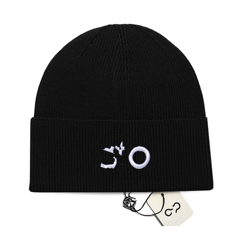Herbst und Winter lu Modische hochwertige Wollmütze mit Schriftzug, Europäischer und Amerikanischer lässiger warmer Beanie, Strickmütze für Damen und Herren