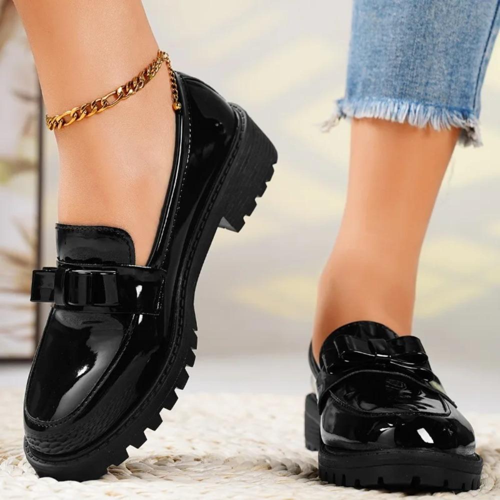 Fashion 2024 Summer Ladies New Fashion Round Toe Retro Solid Color Mary Jane Shoes Daily Casual Shopping Ladies High Heels  Oxford Mujer