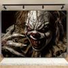VIKAMA Sinister Smile Night Demon Tapestry Clown Blood Eyes Sharp Claws Room Decoration Halloween Party Decoration