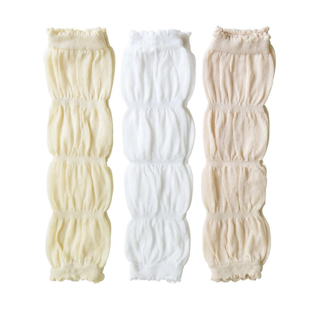 Baby Gauze Leg Set of Made In Nara Warmers, 2, Japan, Prefecture, 17A-161 (Ivory & Beige)