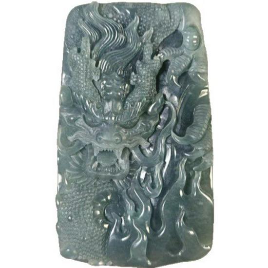 Dragon Brand Jadeite Jade Pendant Carving for Men & Women - A Grade Formal Wear
